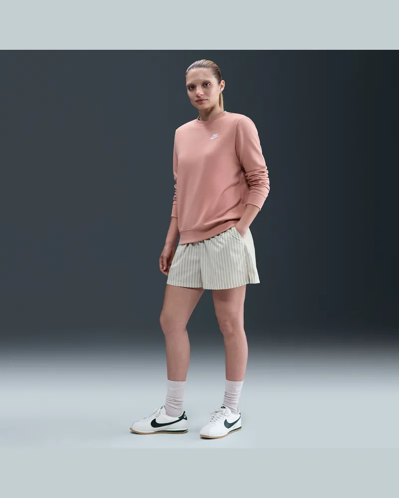 Nike Sportswear Chill Poplin weite Streifen-Shorts mit mittelhohem Bund (Damen) - Grau Grau