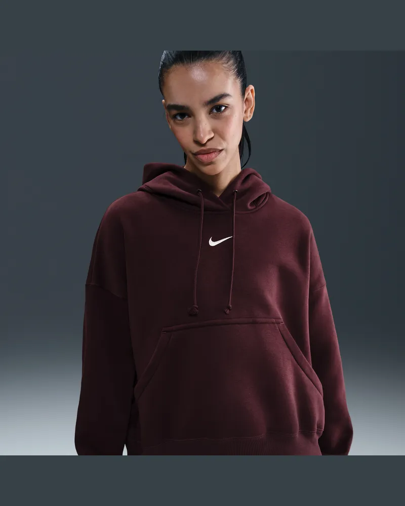Nike Phoenix Fleece überextragroßer Hoodie für Damen - Rot Rot