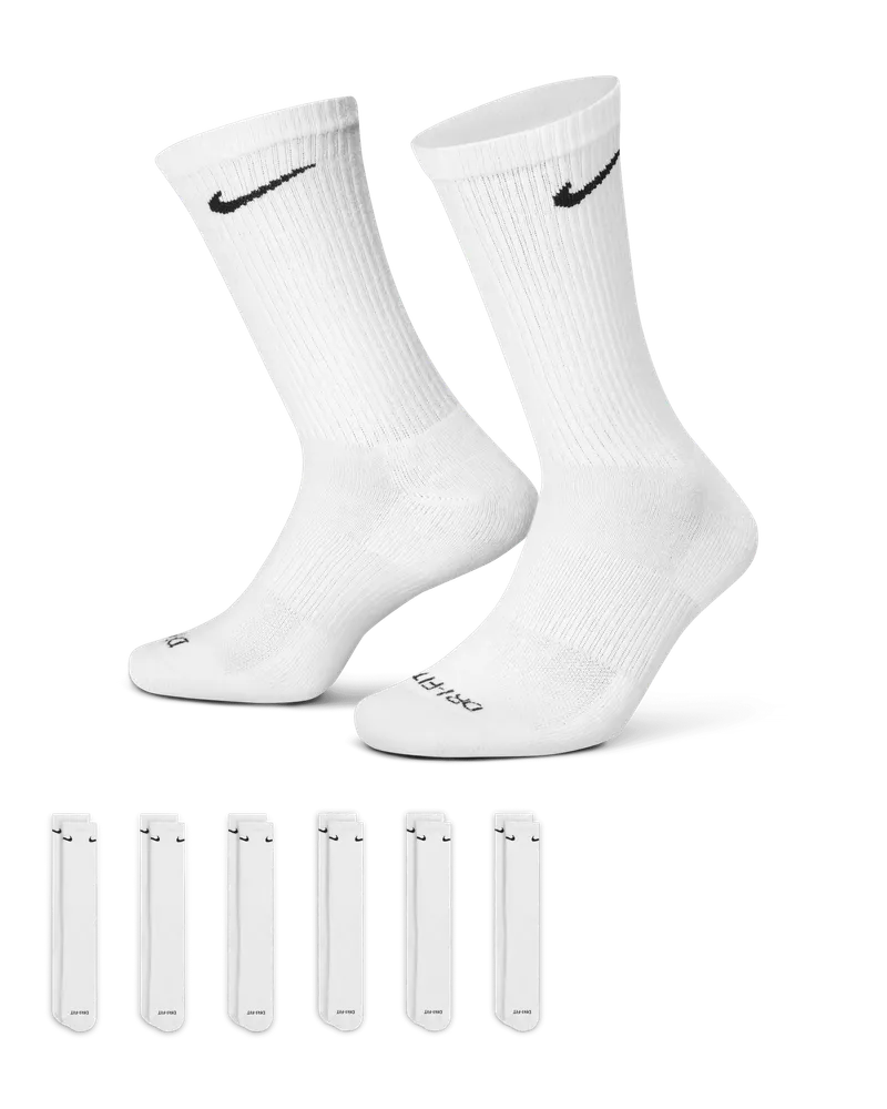 Nike Everyday Plus Cushioned Crew-Trainingssocken (6 Paar) - Weiß Weiß