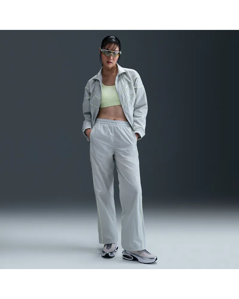 Nike Windrunner Webhose mit offenem Saum und hohem Taillenbund (Damen) - Grau Grau