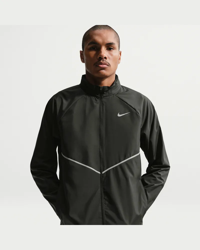 Nike Miler Repel Laufjacke mit UV-Schutz (Herren) - Schwarz Schwarz