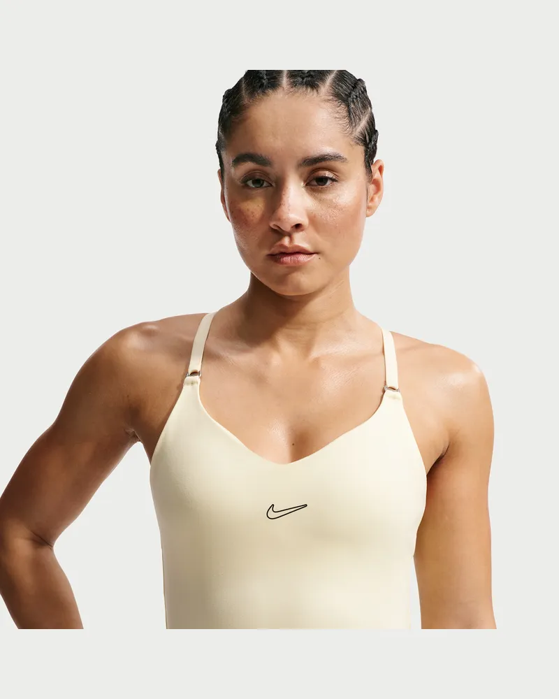 Nike Sport-BH-Tanktop mit Polster und leichtem Halt für Damen - Braun Braun