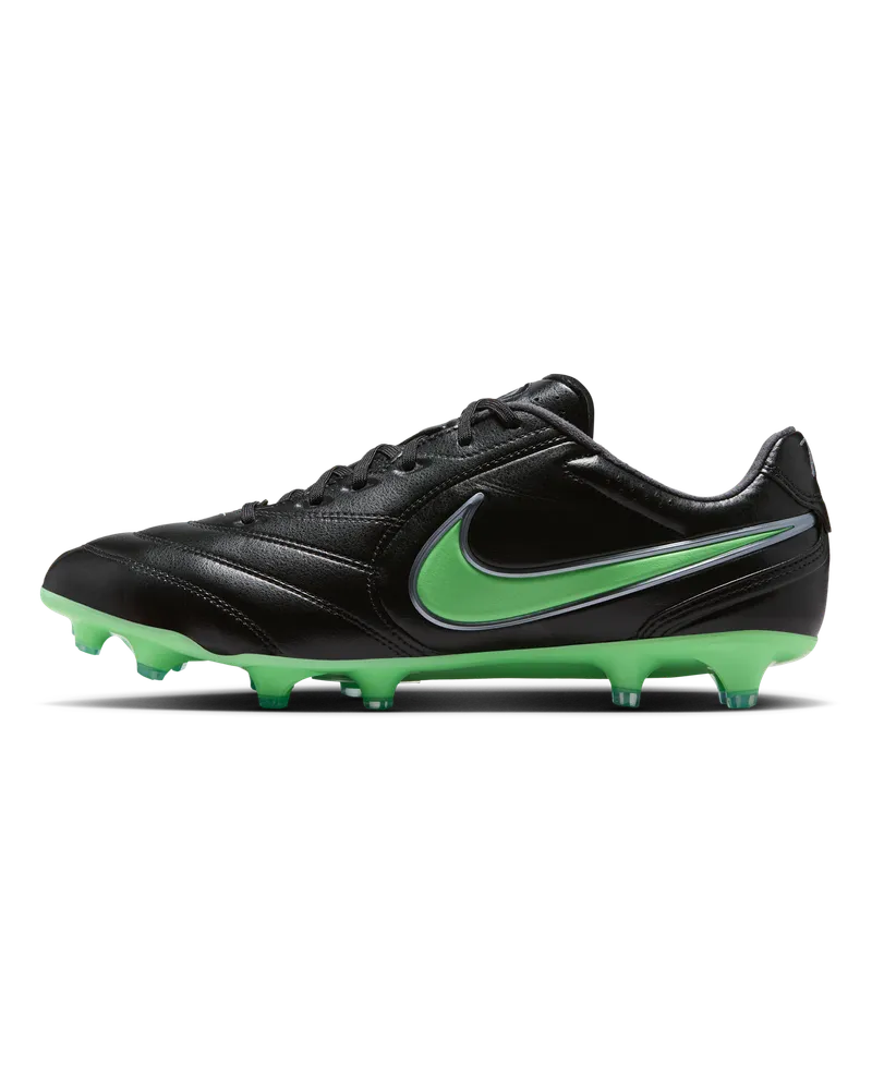 Nike Tiempo Ligera Pro Low-Top-Fußballschuh für normalen Rasen - Schwarz Schwarz