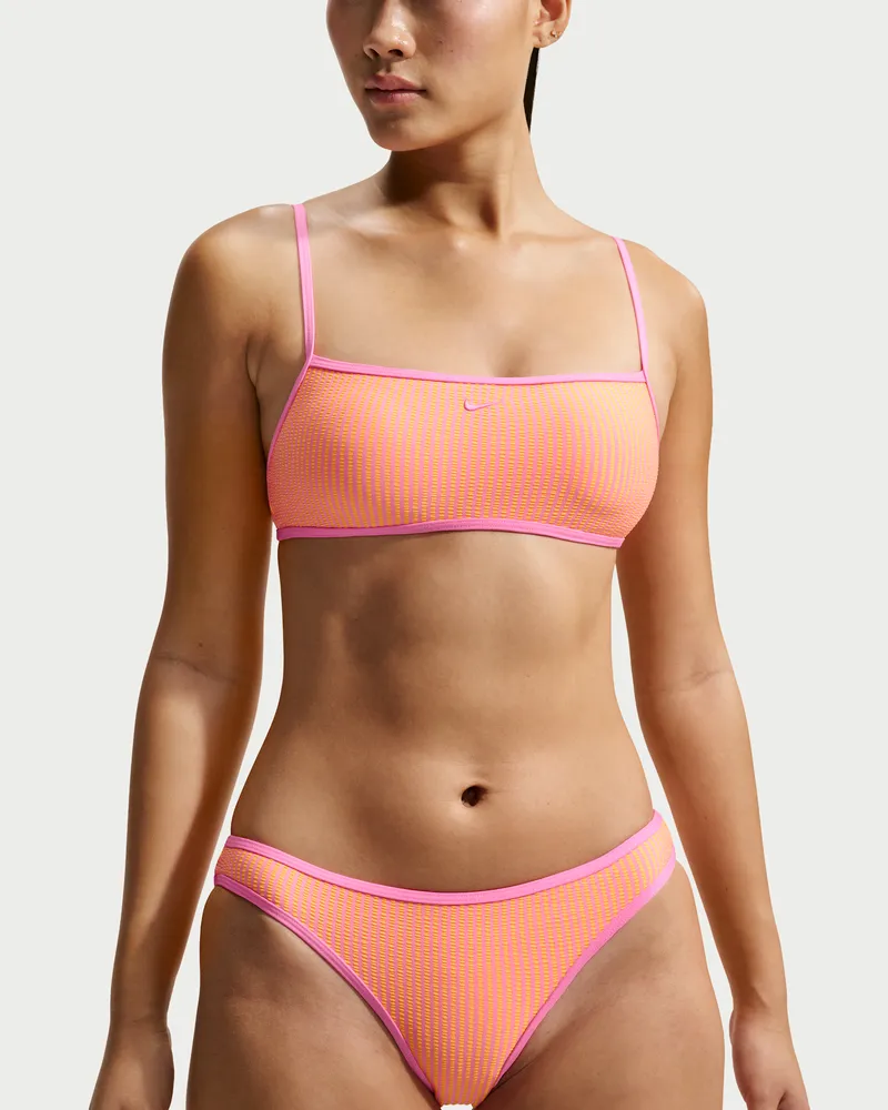 Nike Swim Bralette-Bikinioberteil mit Wellenstruktur (Damen) - Pink Pink
