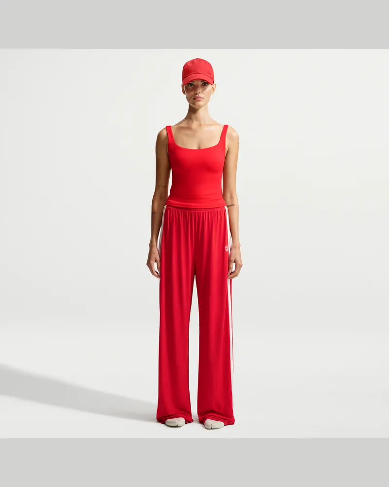 Nike SKIMS Stretch Knit Oversize-Hose mit weitem Bein (Damen) - Rot Rot