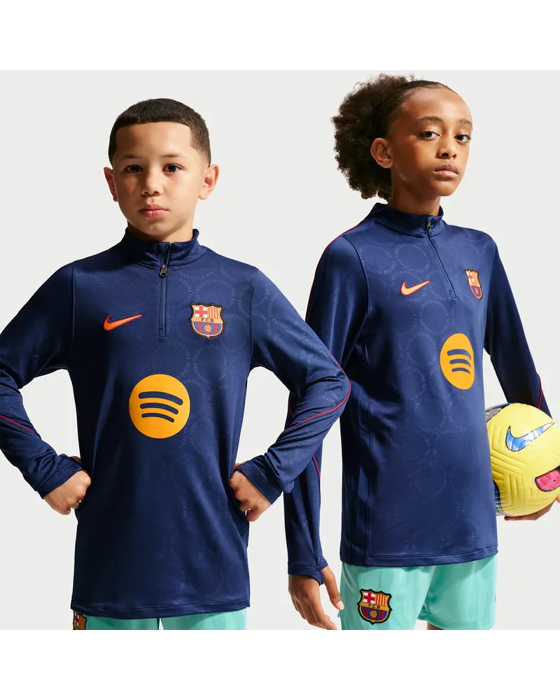 Nike FC Barcelona Strike Third  Dri-FIT Fußball-Drill-Oberteil aus Strickmaterial für ältere Kinder - Blau Blau