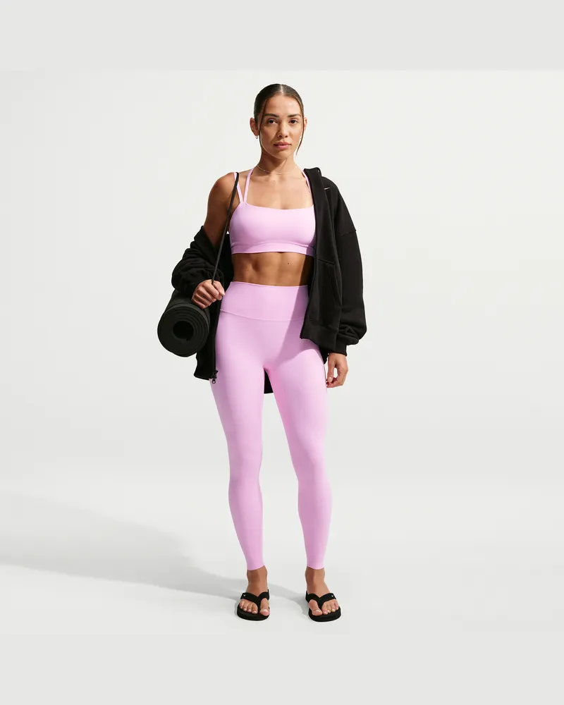 Nike Zenvy 7/8-Leggings mit hohem Bund und ohne Frontnaht (Damen) - Pink Pink
