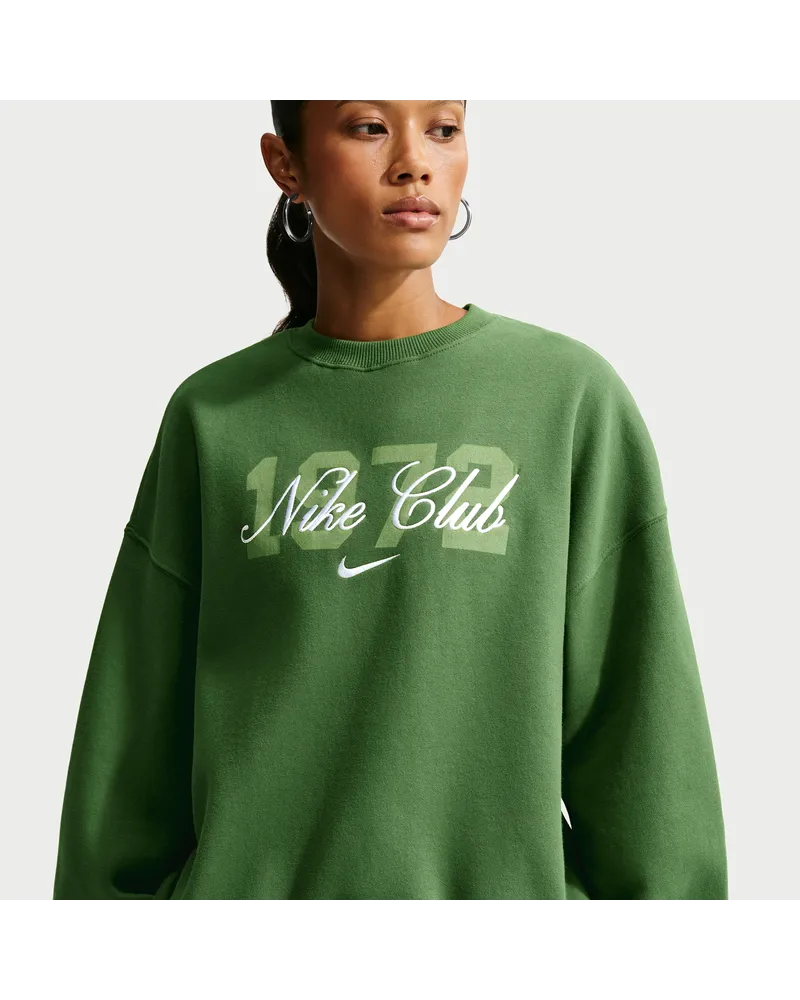 Nike Studio Fleece Medium Weight Oversize-Rundhalsshirt (Damen) - Grün Grün