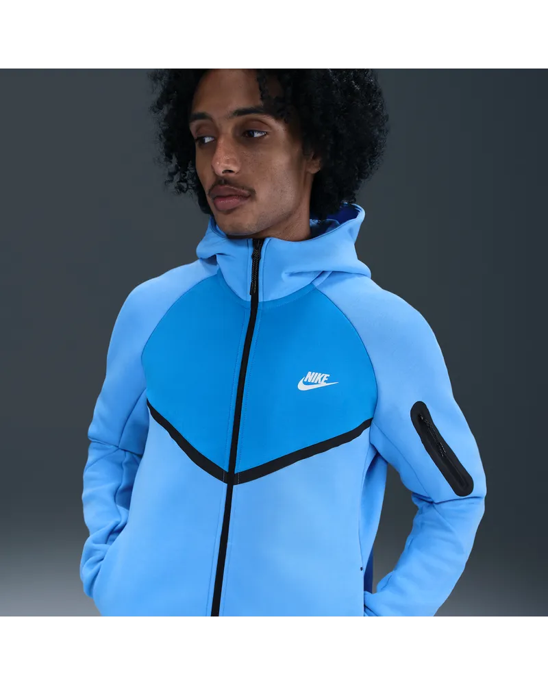 Nike Tech Windrunner-Jacke aus Fleece mit durchgehendem Reißverschluss (Herren) - Blau Blau