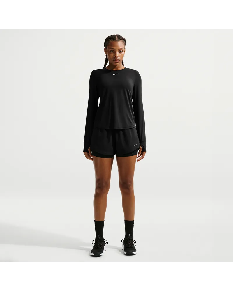 Nike One Dri-FIT 2-in-1-Shorts mit mittelhohem Taillenbund für Damen (ca. 7,5 cm) - Schwarz Schwarz