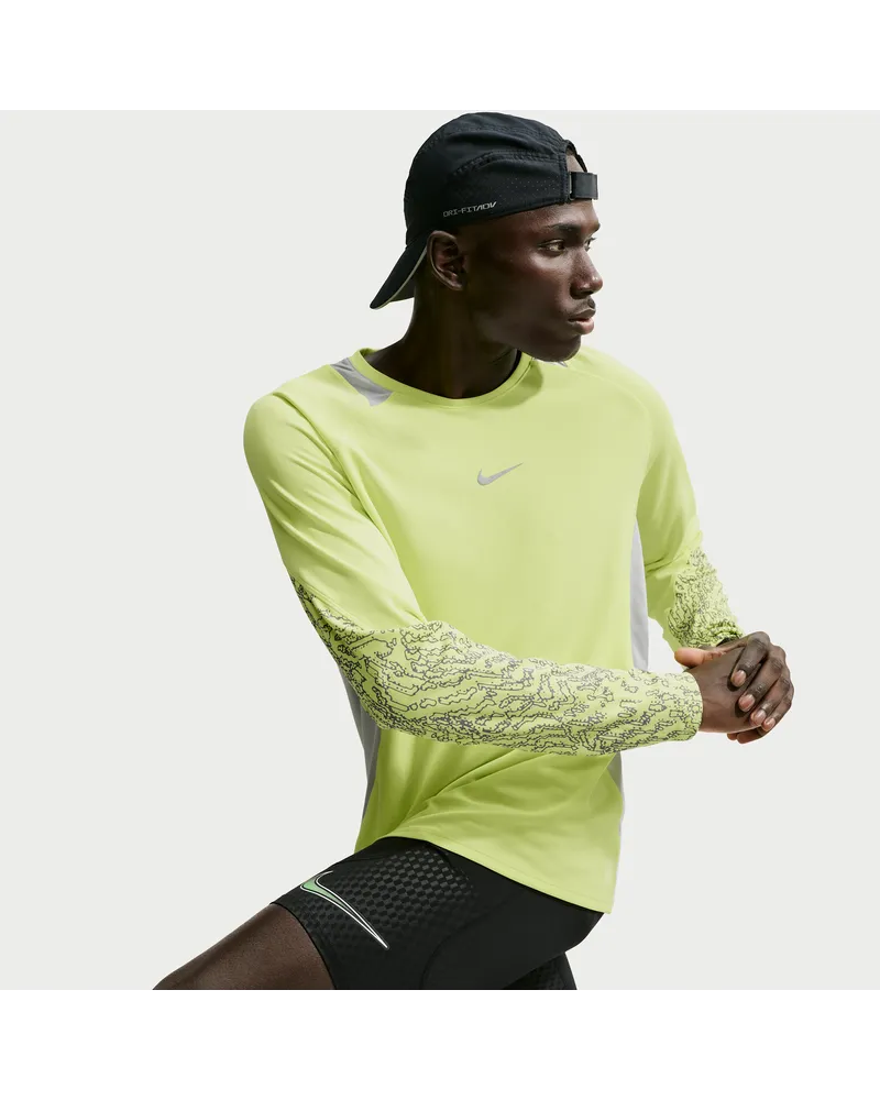 Nike Stride winterfestes Dri-FIT Longsleeve-Laufoberteil (Herren) - Gelb Gelb