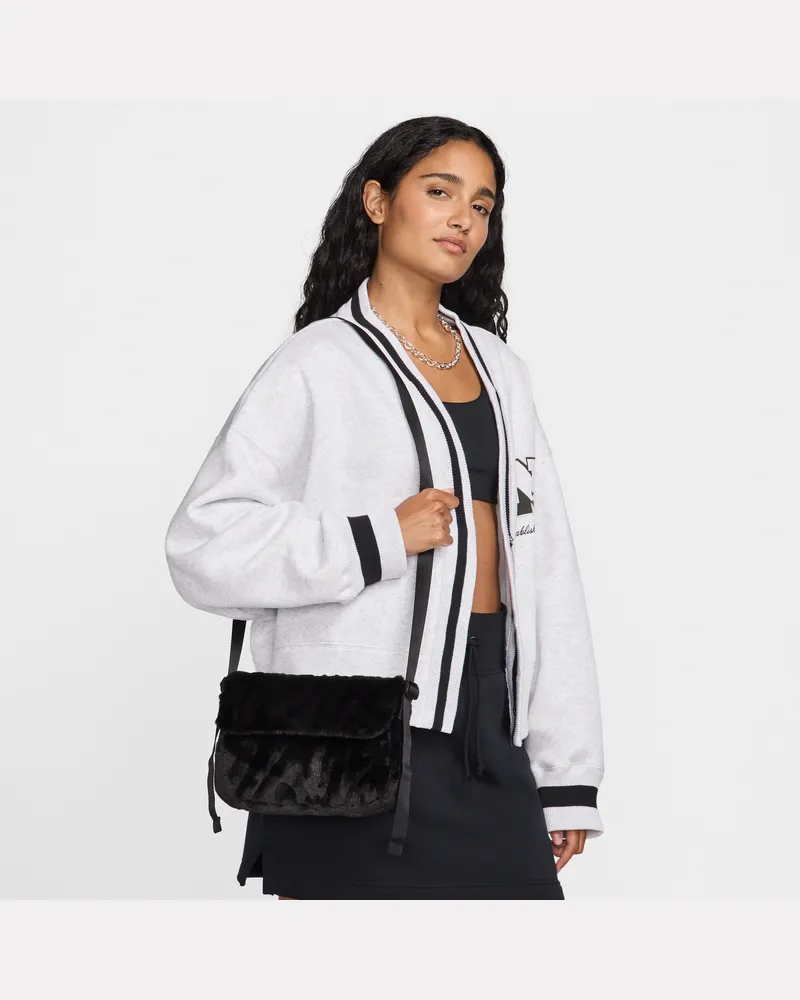 Nike Sportswear Futura 365 Umhängetasche aus Kunstfell (1 l) - Schwarz Schwarz