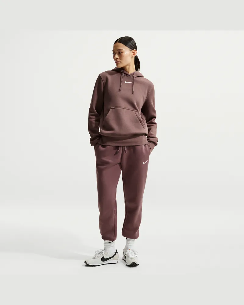 Nike Phoenix Fleece Damen-Trainingshose mit mittelhohem Bund - Lila Lila