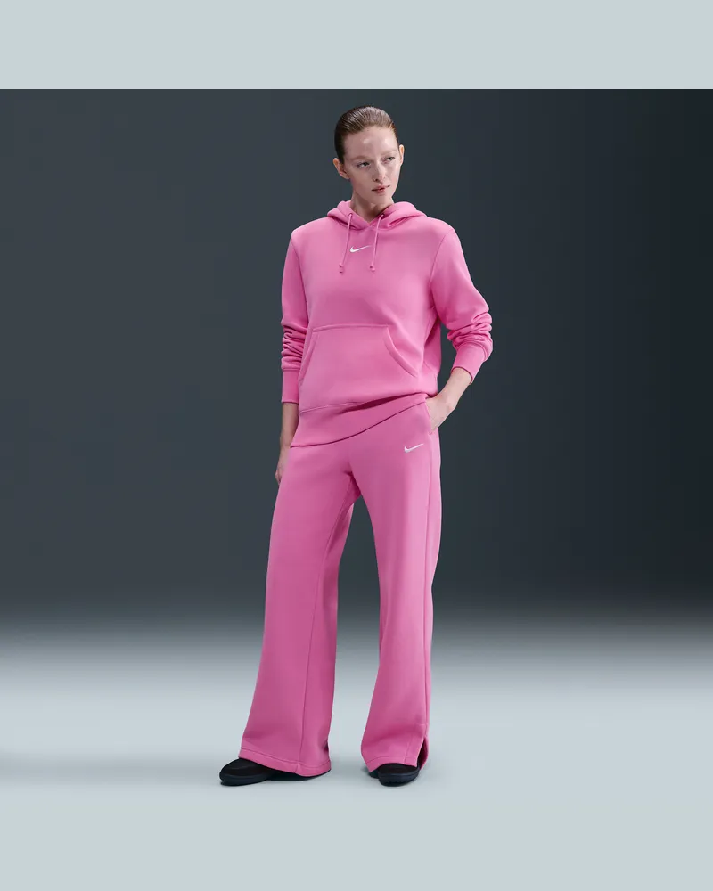 Nike Sportswear Phoenix Fleece Hose mit hohem Bund und weitem Bein (Damen) - Pink Pink