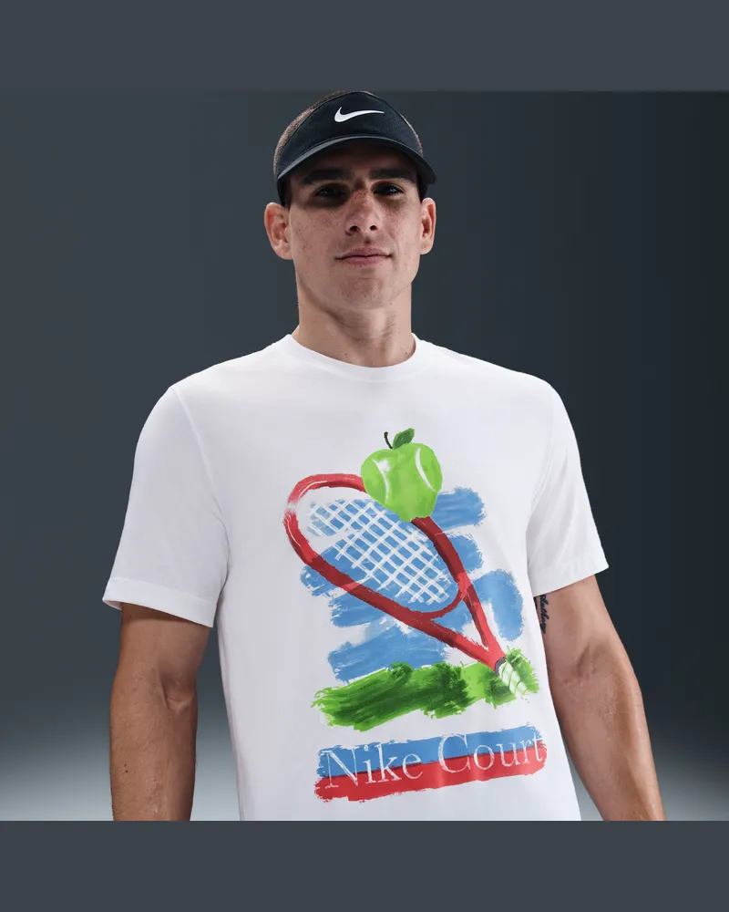 Nike Court Herren-Tennis-T-Shirt - Weiß Weiß