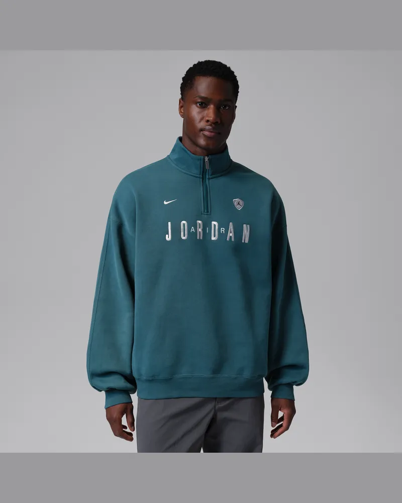 Jordan Flight Fleece mit Grafik und Viertelreißverschluss (Herren) - Blau Blau