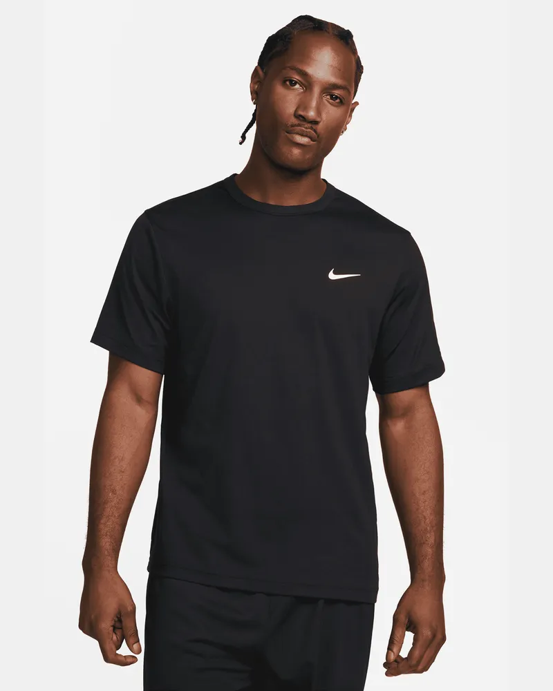 Nike Hyverse vielseitiges Nike Dri-FIT UV Kurzarm-Oberteil für Herren - Schwarz Schwarz