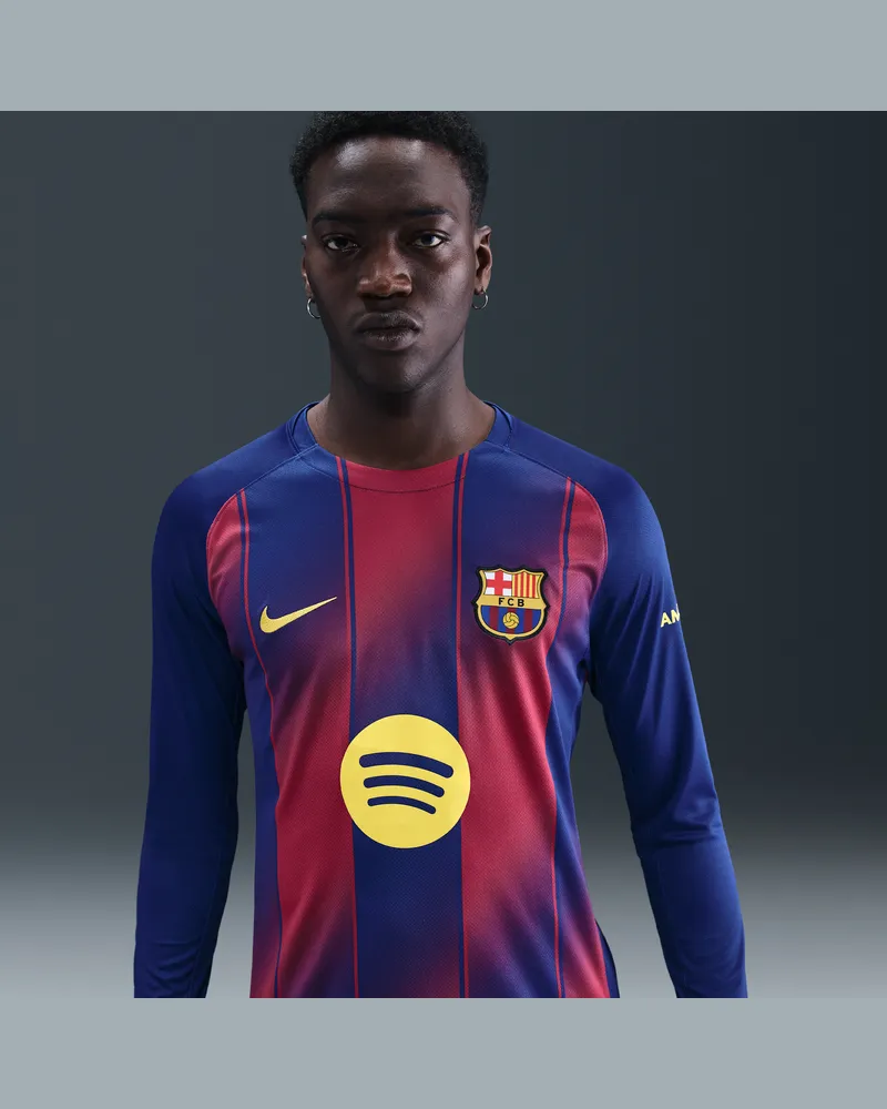 Nike FC Barcelona 2025/26 Stadium Home  Dri-FIT Replika-Longsleeve-Trikot (Herren) - Blau Blau