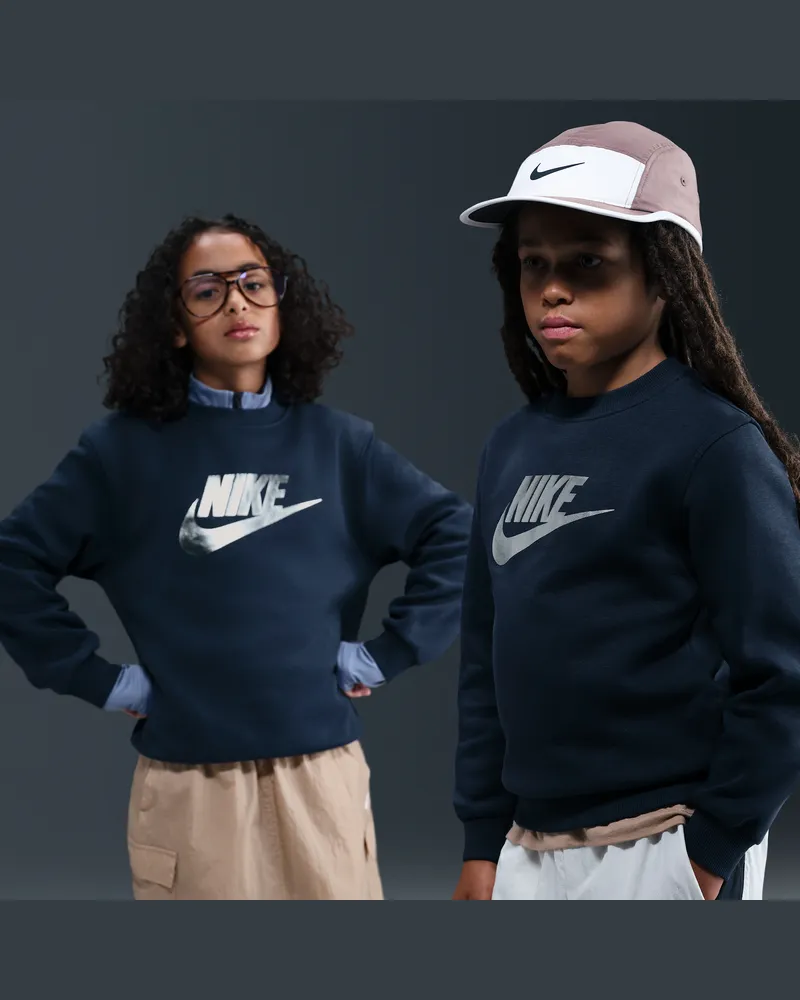 Nike Club Fleece-Sweatshirt mit Rundhalsausschnitt für ältere Kinder - Blau Blau