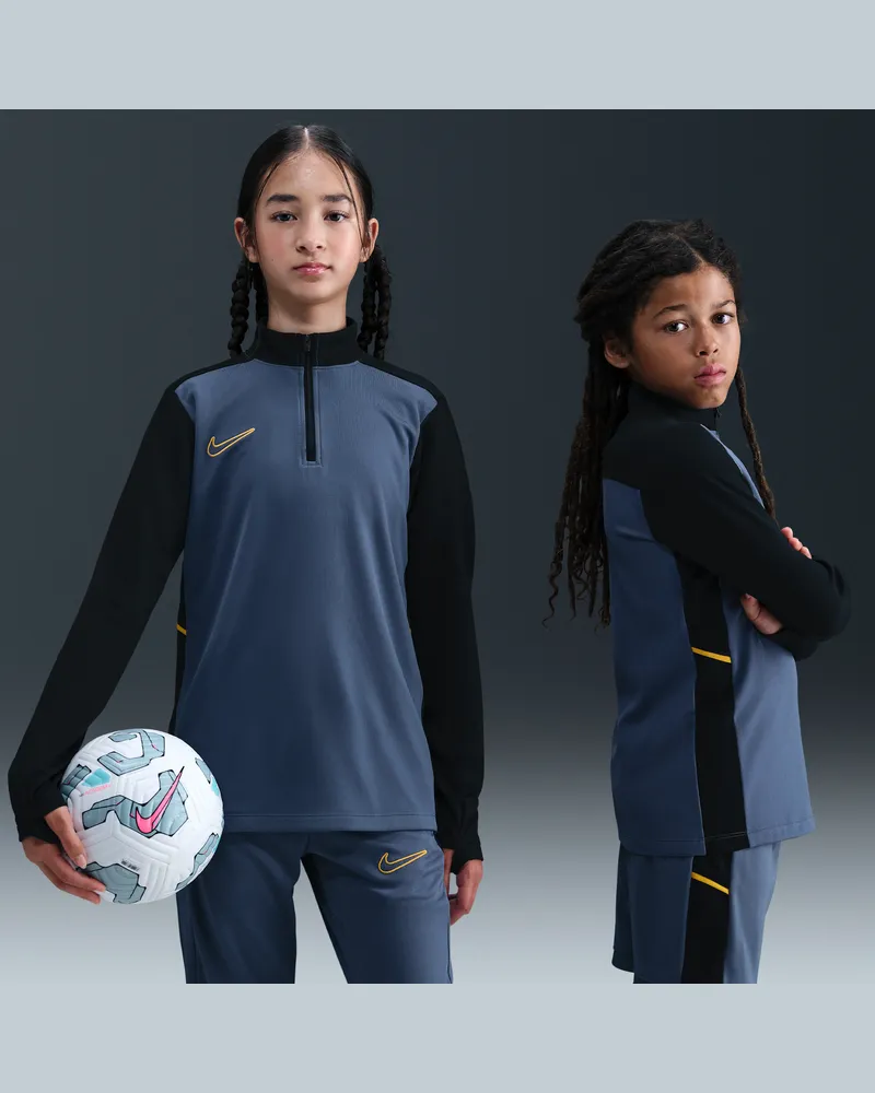 Nike Academy Dri-FIT Fußballtrainings-Longsleeve mit 1/4-Reißverschluss (ältere Kinder) - Blau Blau