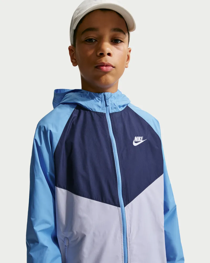 Nike Windrunner Repel-Jacke mit Kapuze für ältere Kinder - Blau Blau