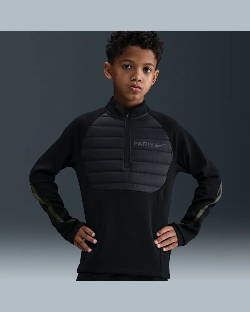 Nike Paris Saint-Germain Academy Winter Warrior  Therma-FIT Fußball-Drill-Oberteil (ältere Kinder) - Schwarz Schwarz