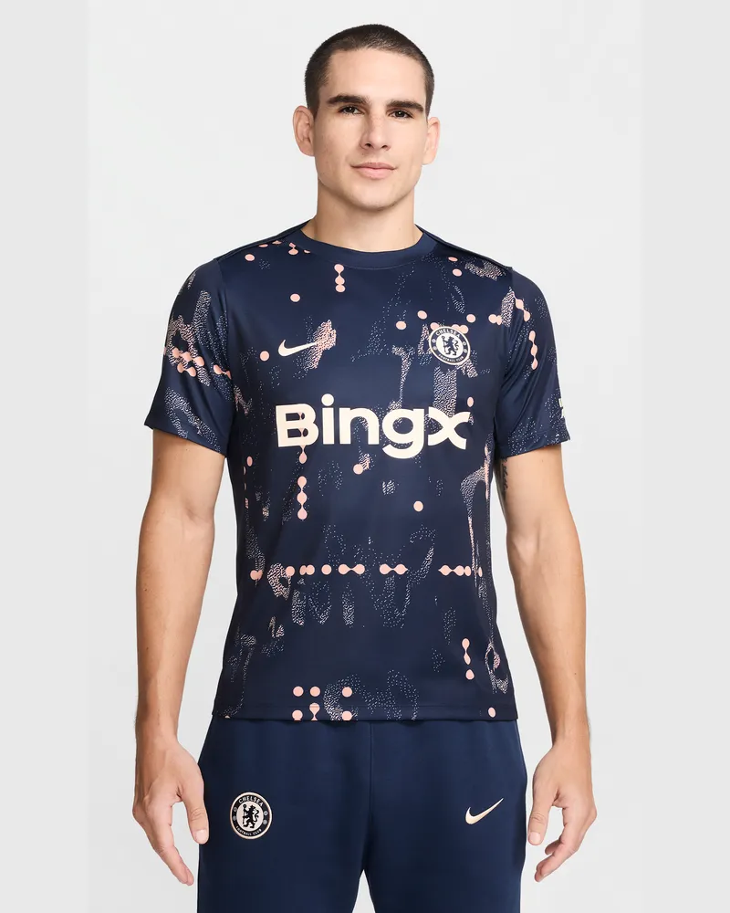 Nike FC Chelsea Academy Pro SE kurzärmliges Pre-Match-Fußballoberteil mit  Dri-FIT-Technologie (Herren) - Blau Blau