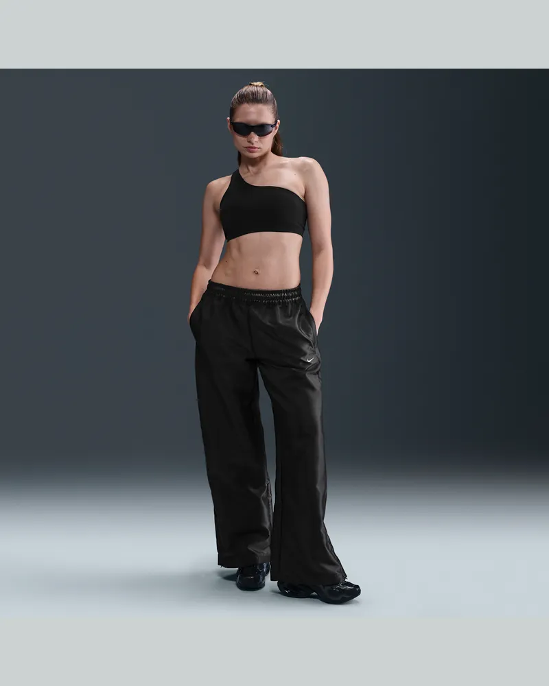 Nike Sportswear Windrunner Hose mit Glanz (Damen) - Schwarz Schwarz