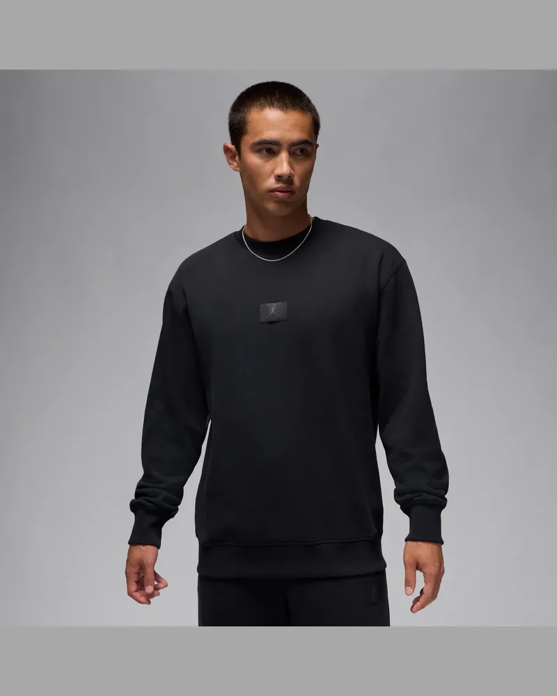 Jordan Flight Fleece Sweatshirt mit Rundhalsausschnitt (Herren) - Schwarz Schwarz