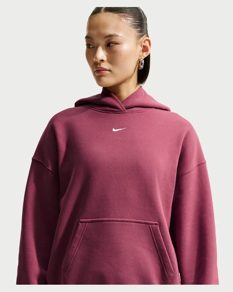 Nike Studio Fleece Oversize-Kapuzenpullover aus mittelschwerem Material (Damen) - Rot Rot