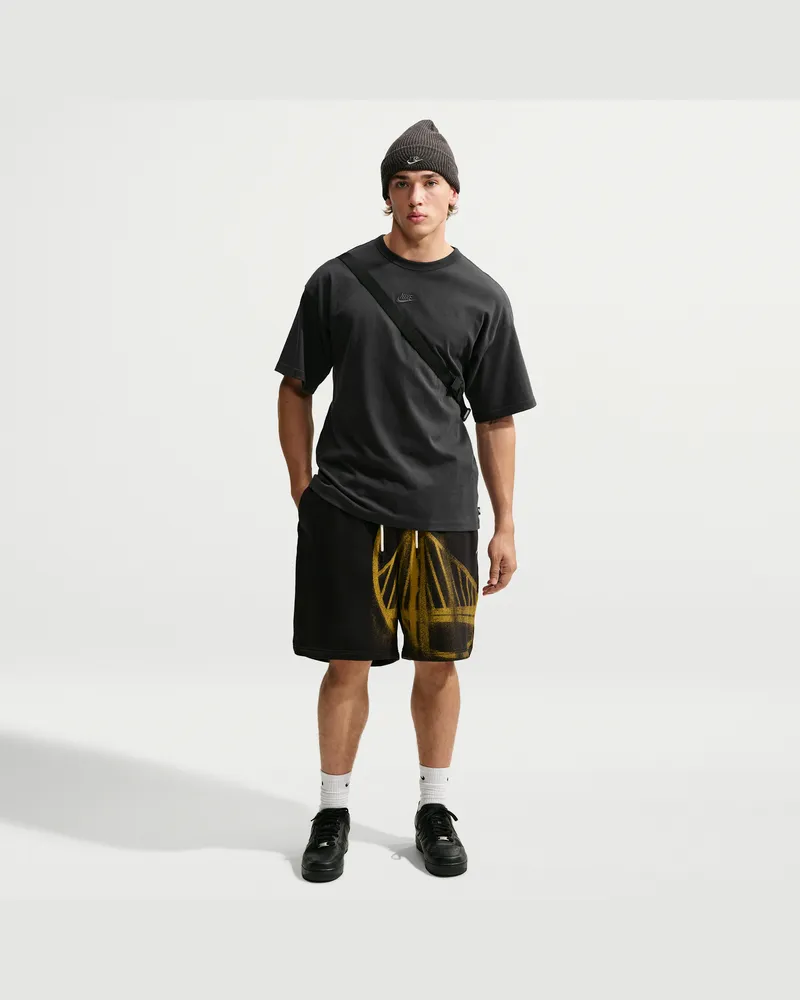 Nike Golden State Warriors Standard Issue  Fleece-Basketballshorts für Herren - Schwarz Schwarz
