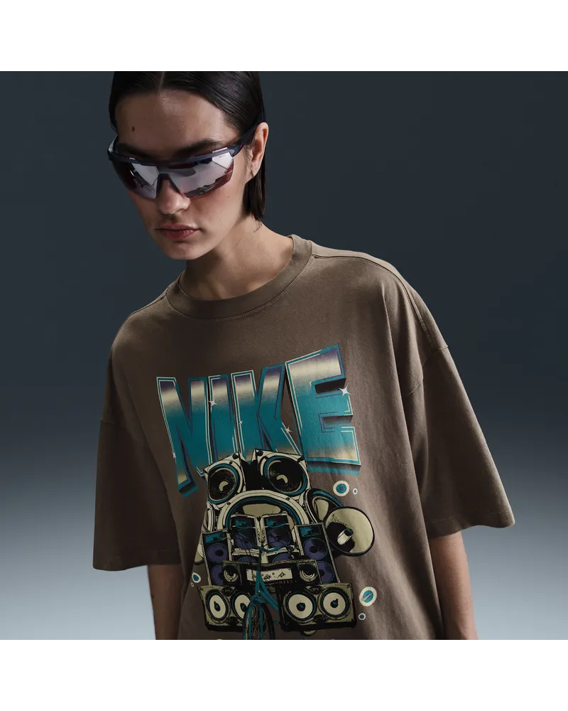 Nike Sportswear extragroßes Kurzarm-T-Shirt (Damen) - Braun Braun