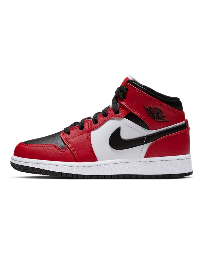Jordan 1 Mid Schuh für ältere Kinder - Schwarz Schwarz