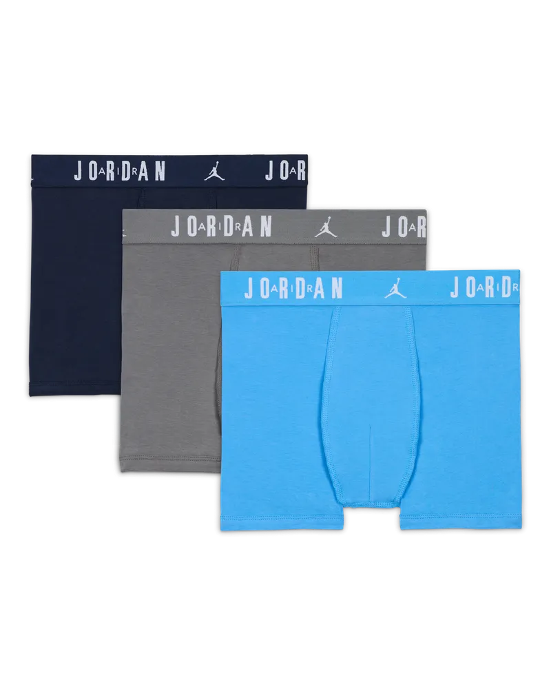 Jordan Flight Boxershorts aus Baumwolle (ältere Kinder, 3er-Pack) - Blau Blau