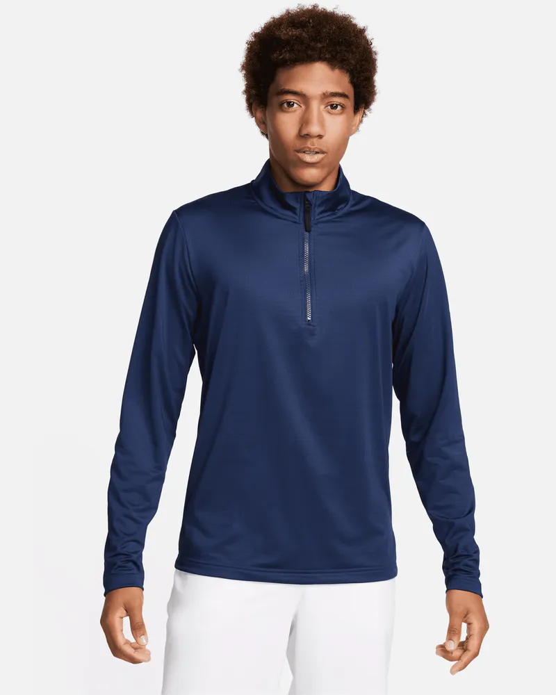 Nike Victory Dri-FIT Golfoberteil mit Halbreißverschluss für Herren - Blau Blau
