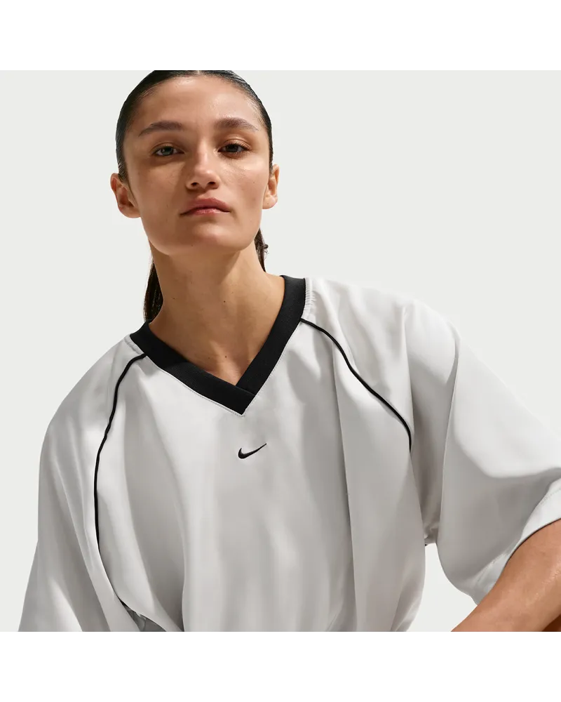 Nike Oversize-Oberteil aus Satin (Damen) - Grau Grau