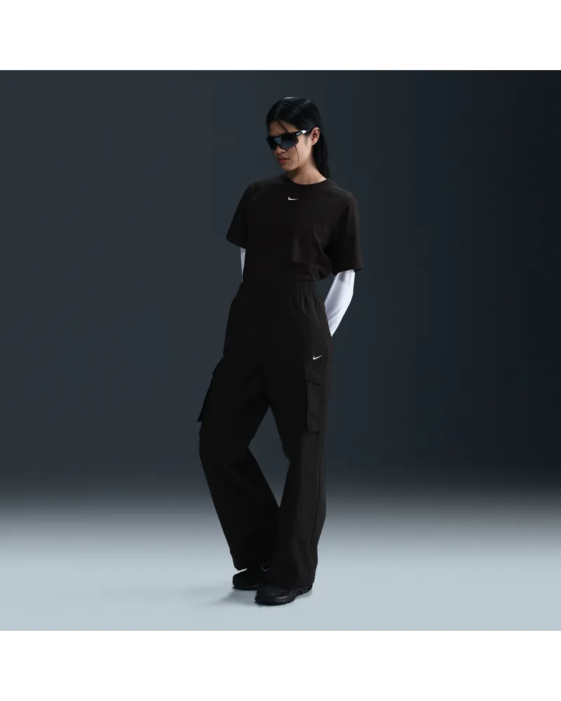 Nike Sportswear Everything Wovens Cargohose mit mittelhohem Bund (Damen) - Schwarz Schwarz
