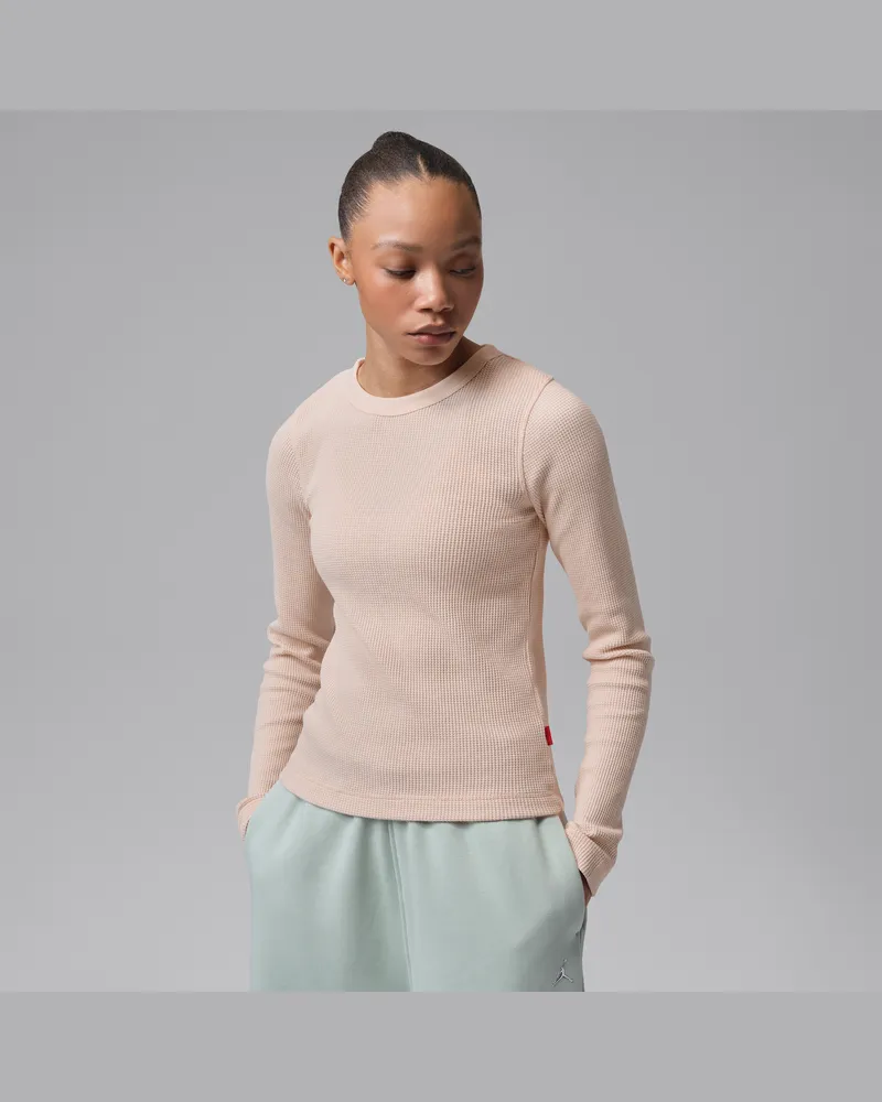 Jordan Flight Langarmoberteil mit Waffelprofil für Damen - Weiß Weiß