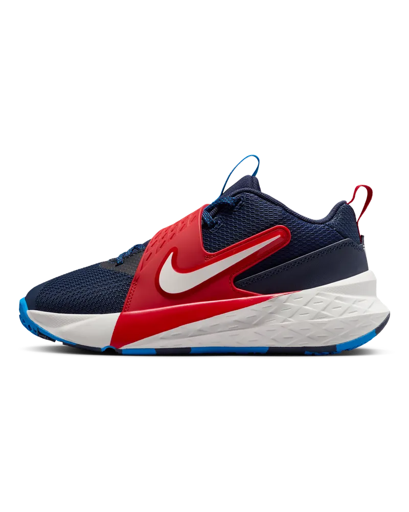 Nike Team Hustle D 12 Basketballschuh (ältere Kinder) - Blau Blau