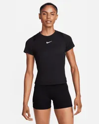 Nike Court Advantage Dri-FIT Kurzarm-Tennisoberteil für Damen - Schwarz Schwarz