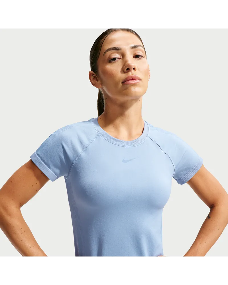 Nike Pro Seamless T-Shirt mit Dri-FIT-Technologie (Damen) - Blau Blau