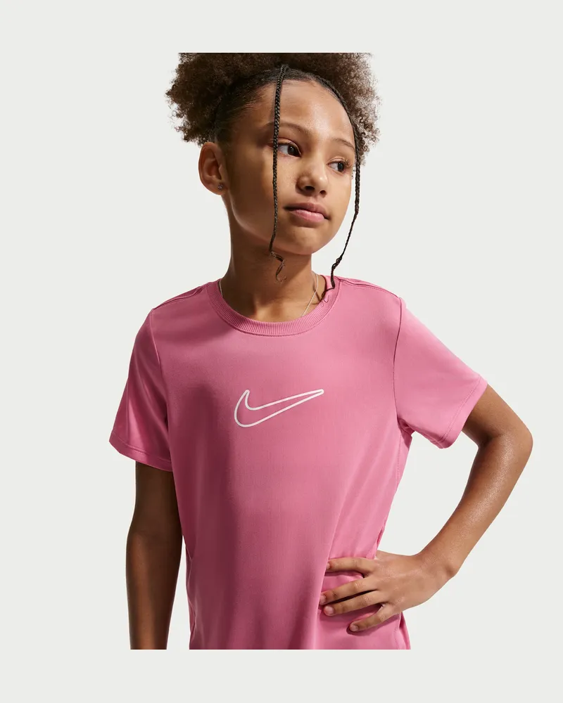 Nike One Fitted Dri-FIT-Kurzarmshirt (Mädchen) - Pink Pink