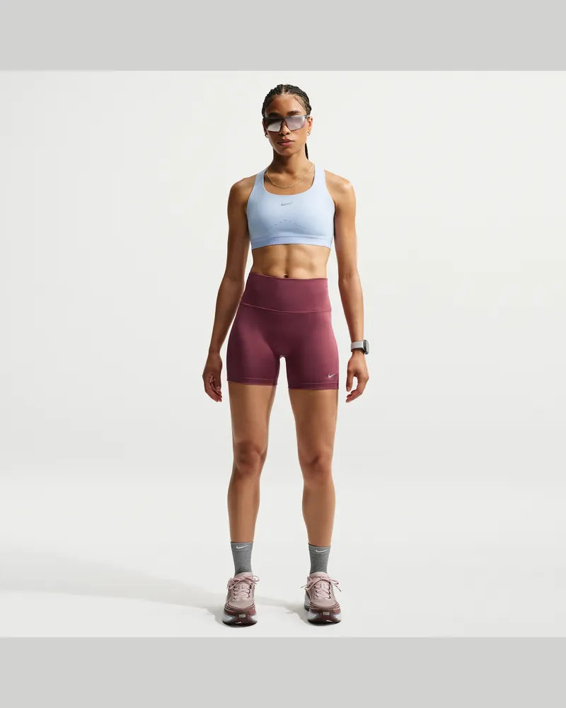 Nike Tempo eng anliegende Laufshorts mit hohem Bund (ca. 10 cm, Damen) - Rot Rot