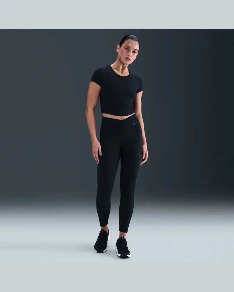 Nike One 7/8-Leggings mit hohem Bund (Damen) - Schwarz Schwarz