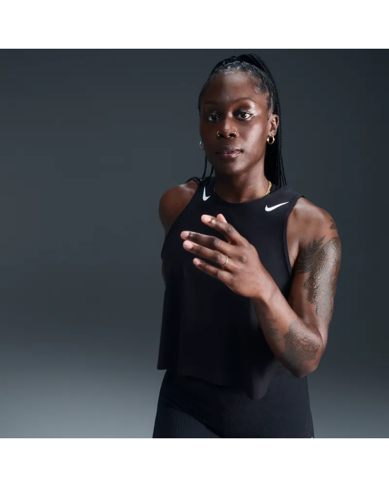 Nike AeroSwift Dri-FIT-ADV-Lauf-Tanktop im Crop-Design für Damen - Schwarz Schwarz