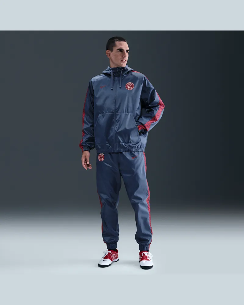 Nike Paris Saint-Germain  Fußball-Trainingsanzug aus Webmaterial mit Kapuze (Herren) - Blau Blau