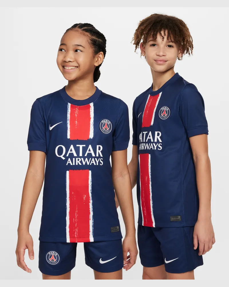 Nike Paris Saint-Germain 2024/25 Stadium Home  Replika-Fußballtrikot mit Dri-FIT-Technologie (ältere Kinder) - Blau Blau