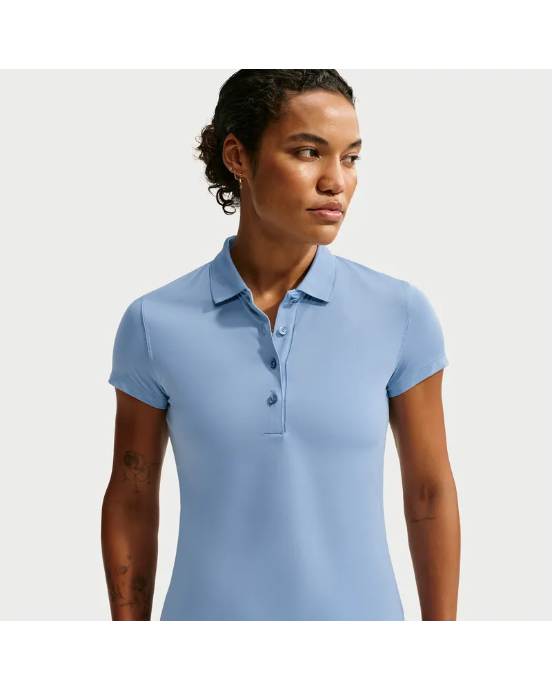 Nike Golf Club Dri-FIT Kurzarm-Golf-Poloshirt mit UV-Schutz (Damen) - Blau Blau