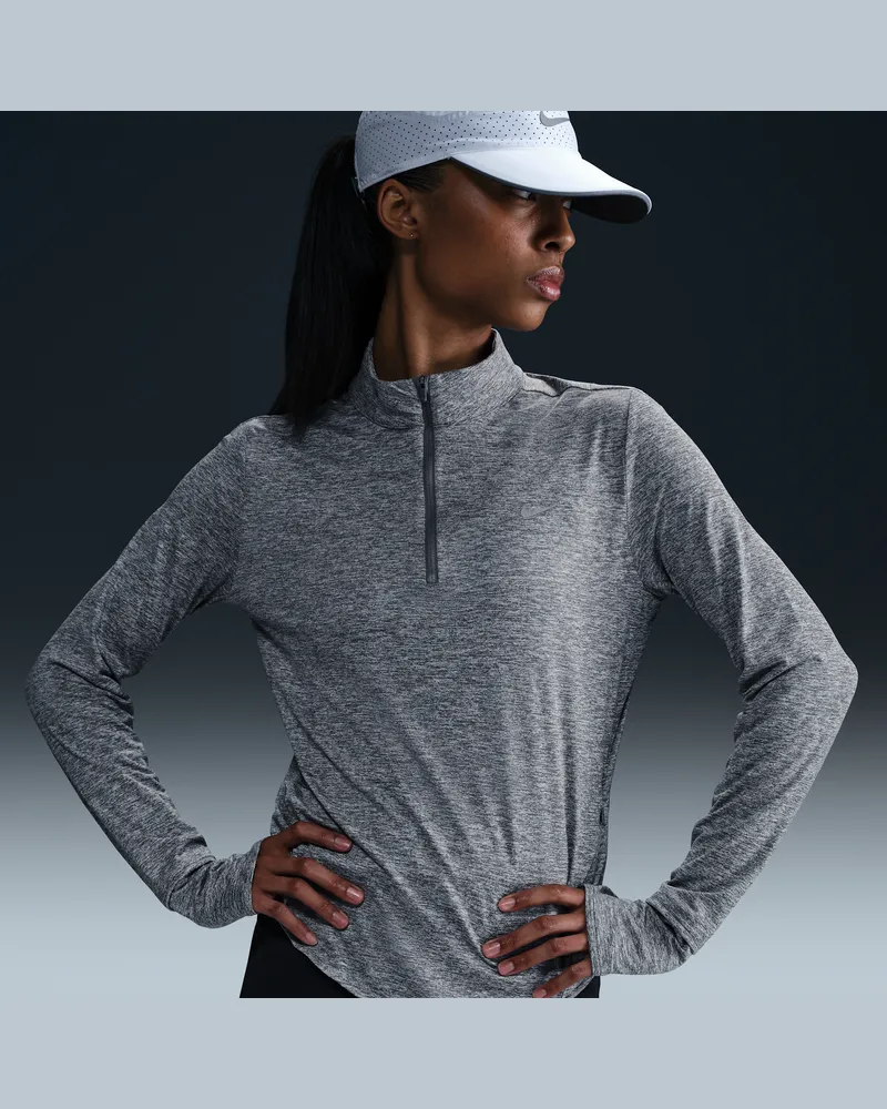 Nike Swift Dri-FIT UV-Laufoberteil mit Viertelreißverschluss (Damen) - Grau Grau