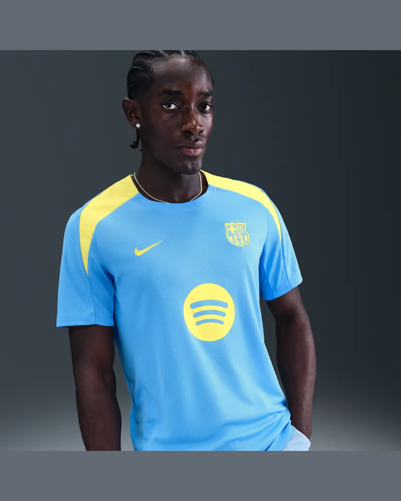 Nike FC Barcelona Strike Fourth  Dri-FIT Kurzarm-Fußballoberteil (Herren) - Blau Blau